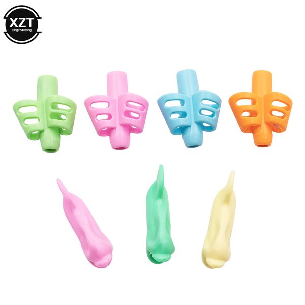 

7pcs/lot non-toxic children pencil holder pen writing aid grip posture correction tools office school supplies drop shipping, Black;red