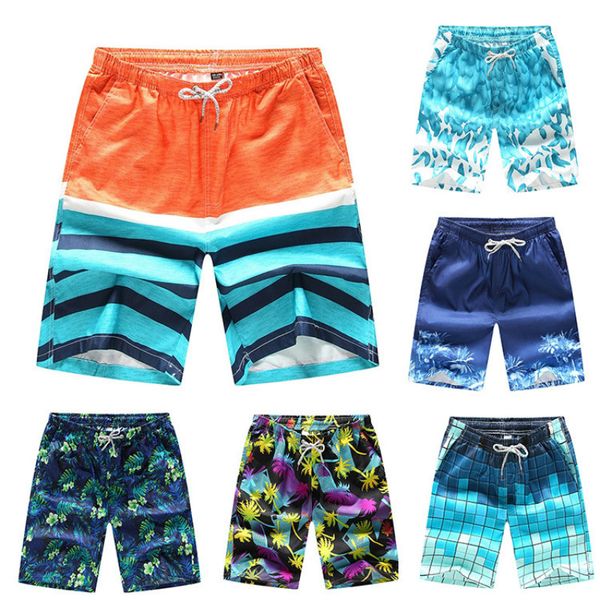 

summer new men swimming trunks beach shorts printed large size spring beach pants fashion swimwear shorts for men wholesale, White;black