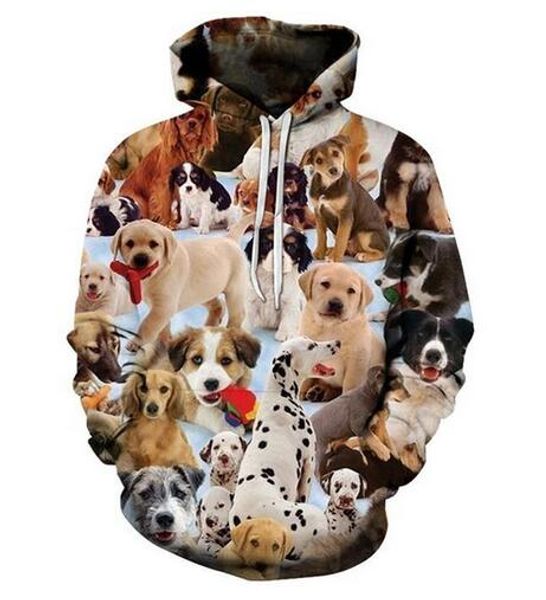

new fashion hip hop sweatshirt men women 3d casual hoodies dog harajuku style loose pullover hoodies usa0312, Black