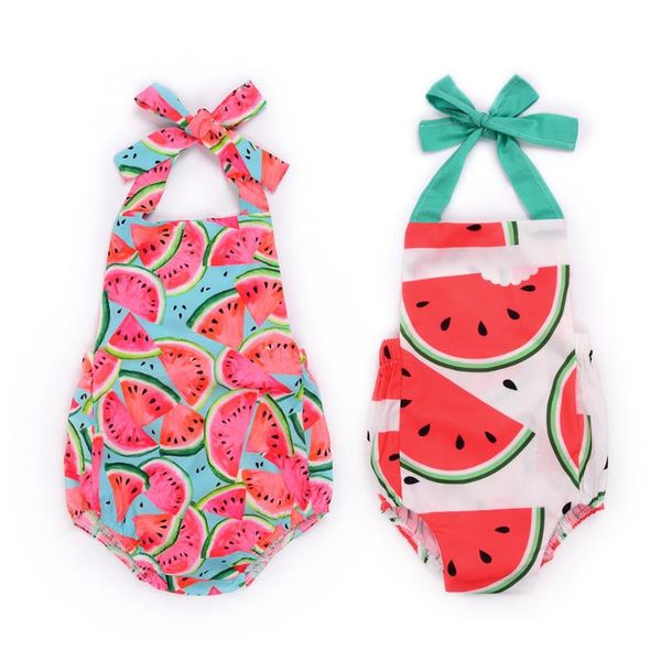 

малыш playsuit для новорожденных девочек одежда лето арбуз печати ремень комбинезон комбинезон наряды одежда 2020, Blue