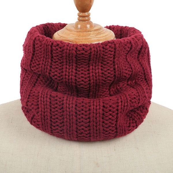 

folded bib solid color plus fluffy wool single-ring scarf couple knit warm outdoor warm skiing bibs