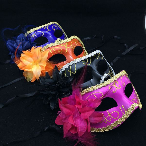 Cadılar Bayramı Cosplay Maskeleri Tüy Sequins Venetian Unisex Party Düğün Glitter Masquerade Venedik Maskesi Karnavalı Noel Hediyeleri BH2056 CY