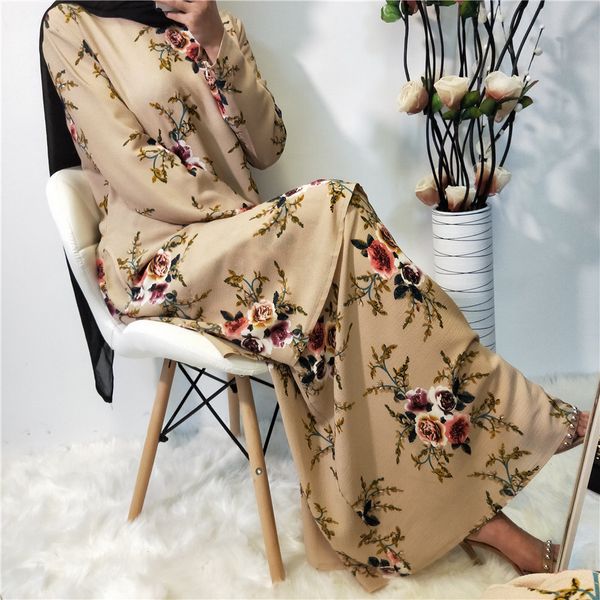 

2 pcs muslim women flaorl print kaftan dress -5xl plus size islamic women jilbab, Red