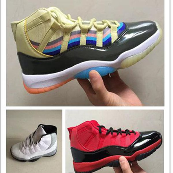 

new 11 xi basketball shoes 3d colorful men sports white cement designer sneakers male trainers red discount size 7-13