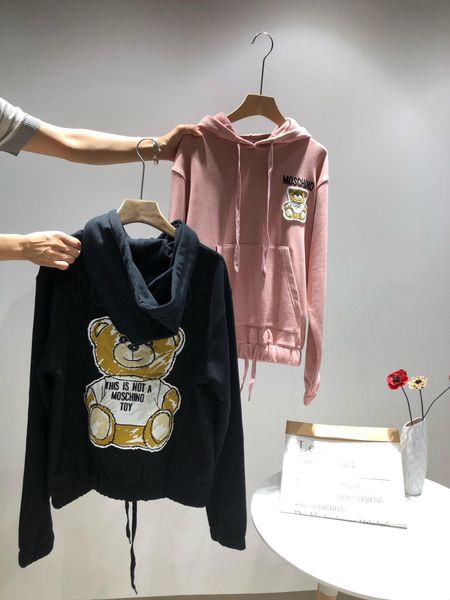

19fw luxurious brand design moschinos hooded hoodie men women fashion behind bear print casual streetwear sweatshirts outdoor sweatshirt, Gray;blue
