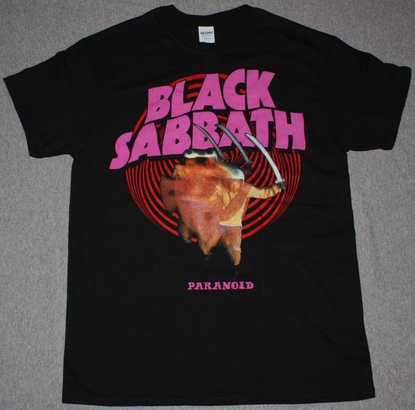 

black sabbath paranoid t shirt print t-shirt men summer tee pure cotton round collar men fashion design ing, White;black