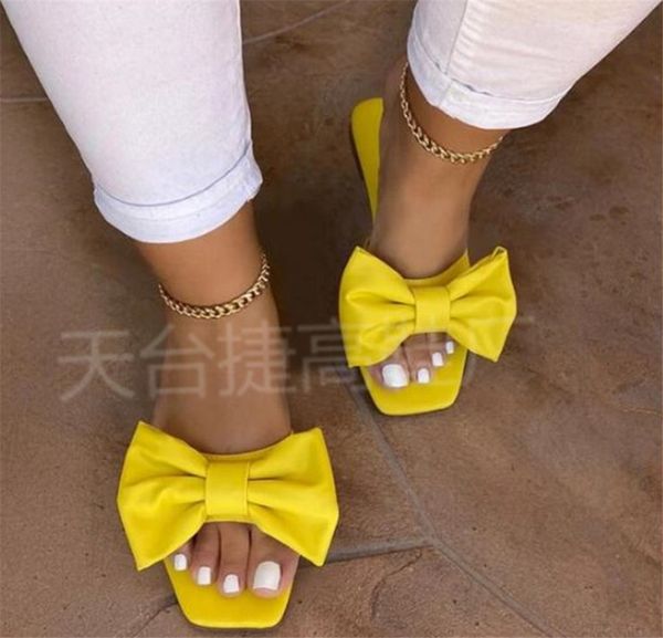 

ladies slippers flat bow sandals casual beach shoes ph-cfy20061839, Black