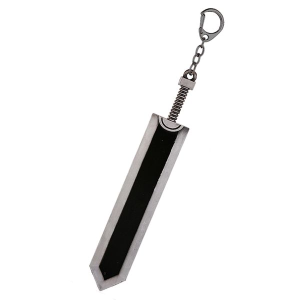 

game berserk guts sword keychain legend warrior black zinc alloy pendant keyring key chains car men anime accessories, Silver