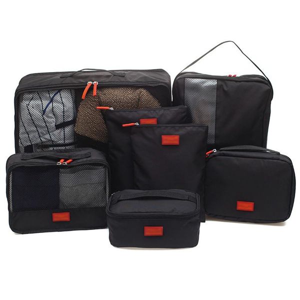 

портативный partition багажа организатор mesh мешок 7pcs / set ткань сумка для хранения travelwear сумка белье организатор