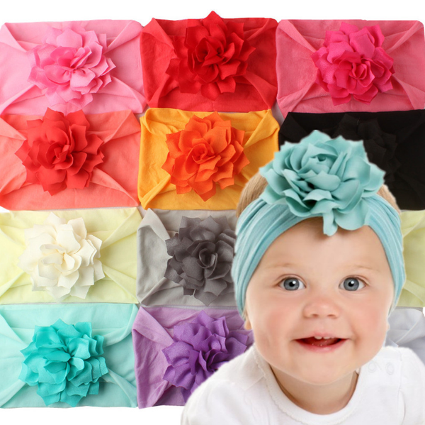 

baby accessories headband hair accessories for girls solid flower band for baby hair acessorios, Slivery;white