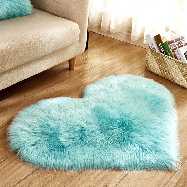

heart shape rug living room bedroom mat blanket rugs fluffy imitation wool plush floor mat home small carpet 40*30/40x50/70x90cm
