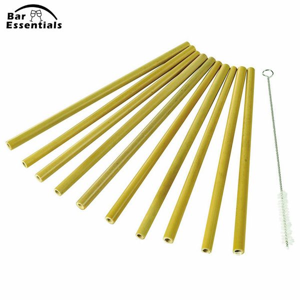 

10pcs/set bamboo reusable straw 20cm organic bamboo drinking straws natural wood straws for party birthday wedding bar tool
