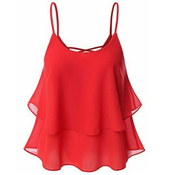 

womens sleeveless solid summer beach shirt cami loose strappy tank u90e, White