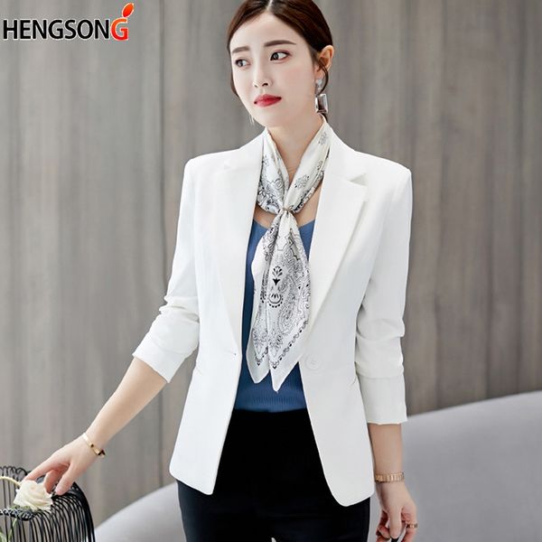 

костюмы женщин осень blazer с длинным рукавом single ladies кнопки куртка бюро для slim женская одежда женский верхняя одежда рабочий костюм, White;black