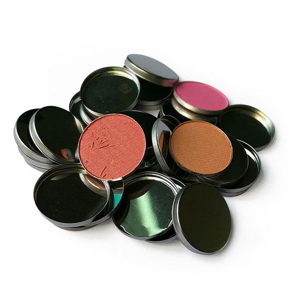 

10 pcs round tin pan fashion diy refill 26 mm empty magnetic eyeshadow palette plat responsive to magnets tools 19l0711