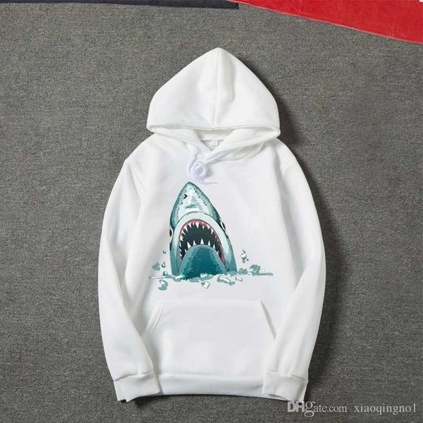 

shark hoodie купание mens конструктора толстовка мужская куртка женская одежда высокого качества вскользь фуфайки размер s-3xl, Black