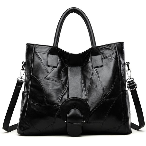 

leather women's bag 2019 new handbag fashion splicing shoulder bag