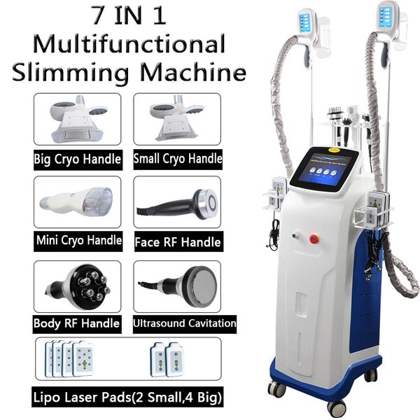 

7 в 1 cryolipolysis жира замораживания машина lipolaser личного использования криотерапии липо лазерный ультразвуковой кавитации rf slimming
