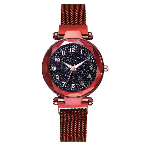 

luxury women watches magnetic starry sky female clock quartz wristwatch fashion ladies dress watch, Slivery;brown