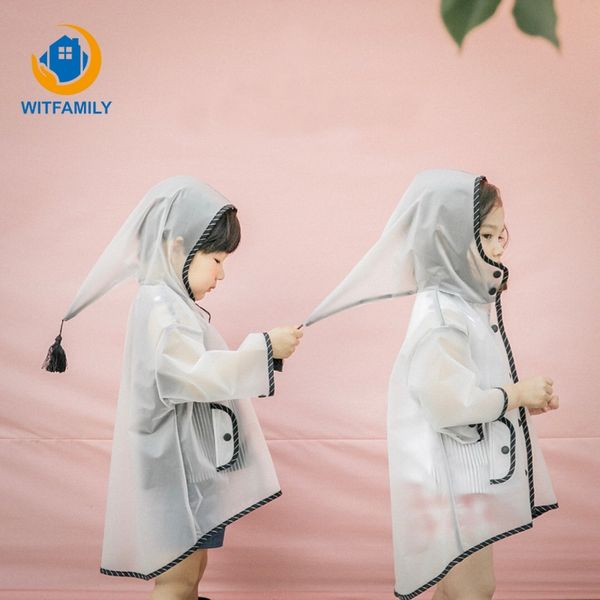 

waterproof eva rain transparent coat kids baby rainwear rainsuit boy children's raincoat girls windproof poncho kindergarten, Red;brown