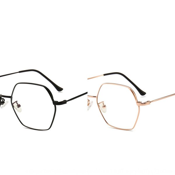 

breler anti-blue 9116 hexagonal metal frame male glasses cat ear plain glasses female, Silver