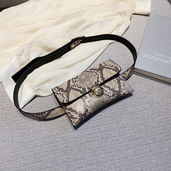 

fashion snake print small women waist fanny packs pu leather chest bags classic pouch purse casual belt bag female waist bag new