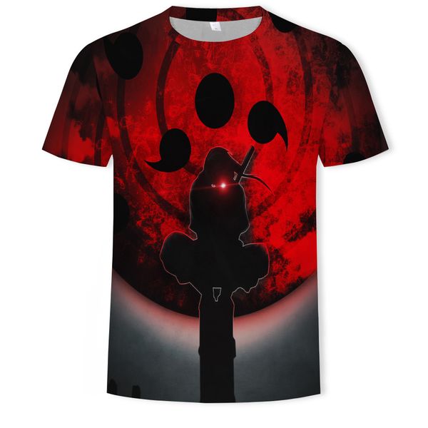 

mens designer naruto 3d digital printing short-sleeved t-shirt, White;black