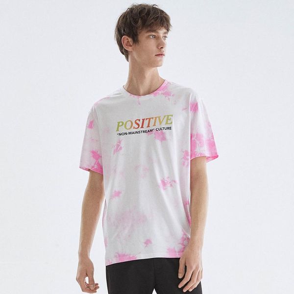 

марк fairwhale 2019 новое поступление летние мужчины уличная одежда розовый граффити хлопок с коротким рукавом мужчины творческие топы тройн, White;black