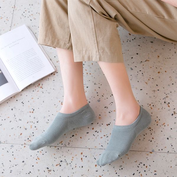 

bamboo fiber cotton womens candy colors invisible socks anti- slip net boat good qualtiy, Black;white