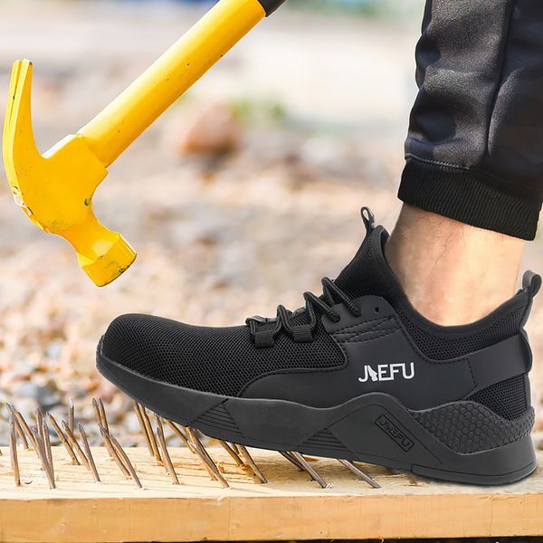 

work safety boots for men steel toe shoes anti-smashing piercing anti-slip camouflage bootsÂ men, Black