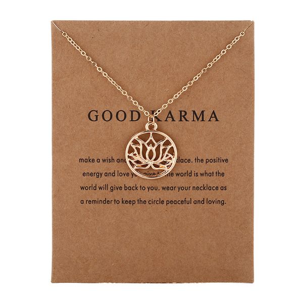 Modeschmuck Neu angekommen GOOD KARMA Buddha Lotus Anhänger Halskette für Frauen Großhandel