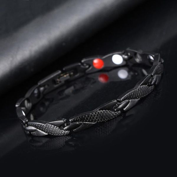 

men women twisted bracelet healthy magnetic therapy arthritis pain relief wristband h9, Golden;silver