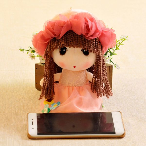 

cute cartoon princess girl plush toy keychain backpack keychain plush princess 4 color couple children gift bag small bag pendan