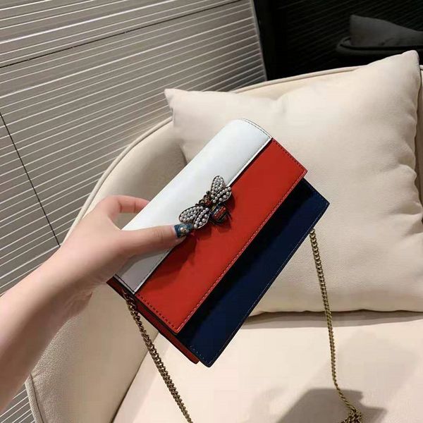 

новая натуральная кожа пчела мозаика многоцелевой большие цепи изношенных сумки плечо сумка женщины сумка конструкторы кошельки коммуникатор