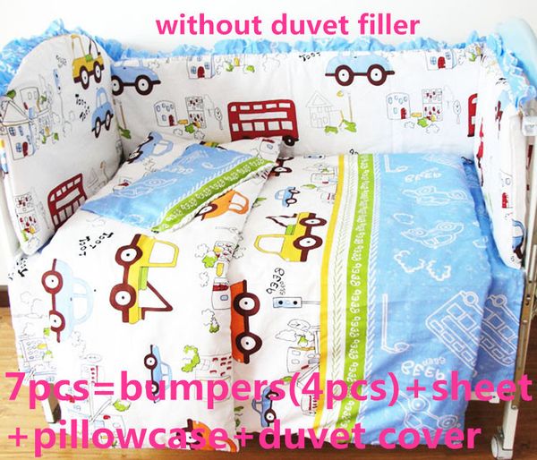 

promotion 6/7pcs cute baby cot set 100% cotton,duvet cover,crib set for kids,baby bedding unpick,120*60/120*70cm