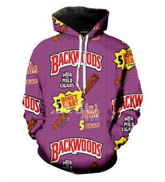 

out fashion streetwear 3d hd print casual backwoods hoodies sweatshirts men women hoodie jacket coat lms029, Black