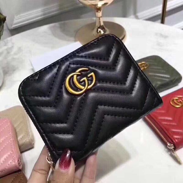 

red wallets purse clutch bags classic brand short wallet gifts for men women designer coin purses with3a 2018, Red;black