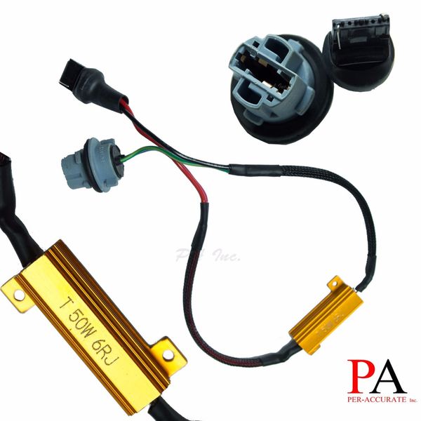 

pa led 2pcs x 7440 t20 50w 6ohm load golden resistor canbus fix led bulb error code error free