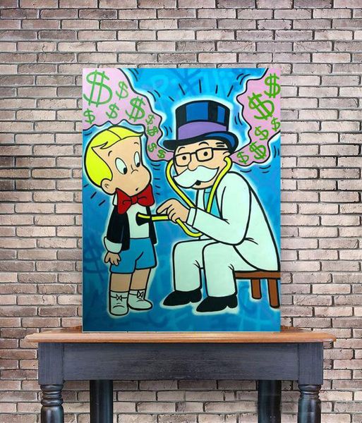 

alec monopoly dollar stethoscope home decor handpainted &hd print oil painting on canvas wall art canvas pictures 200524