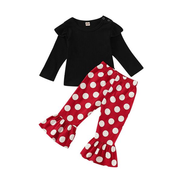 

newborn baby girls kids cotton clothes ruffle floral pants outfits set 6-24m, White