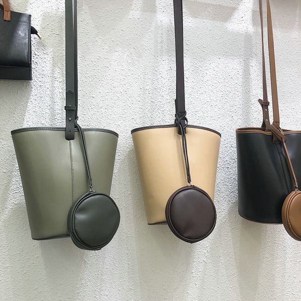 

fashion buckets bag for women designer brand female shoulder bags with packet large capacity handbags casual totes chic purses