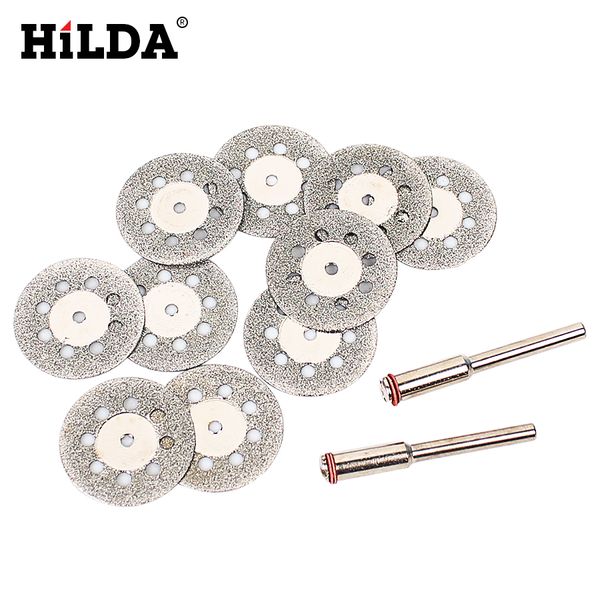 

hilda 10pcs emery diamond coated double side cutting discs cut off blade grinding disc+1 mandrel for dremel rotary tools