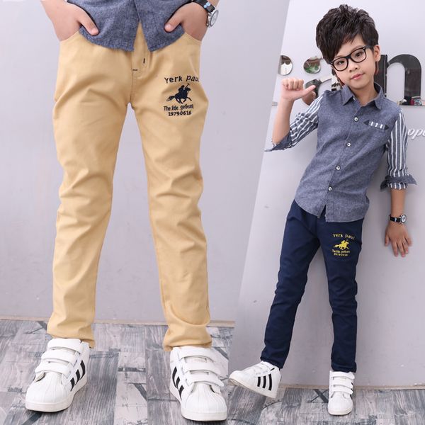 

kids boys pants trousers clothes 2019 new casual cotton elastic waist pencil pants for boys children clothing, Blue
