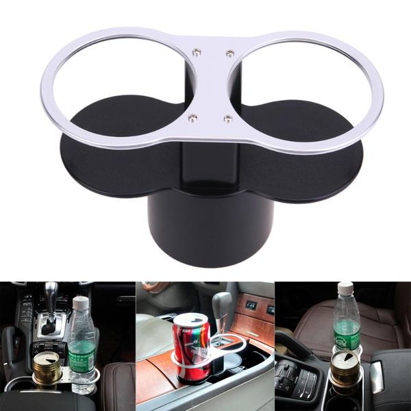 

universal double hole car cup holder / drinks holders automotive mount holder stand bottle drinking black