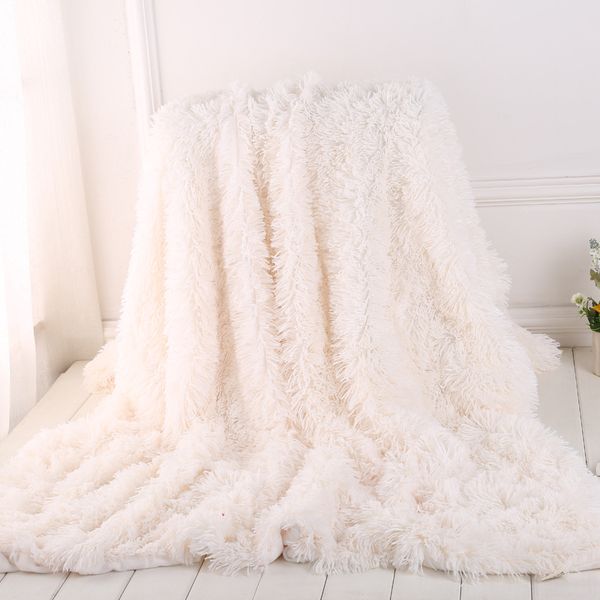 

elegant throw blanket for bed sofa bedspread long shaggy soft warm bedding sheet air conditioning blanket