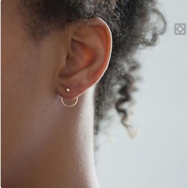 

new fashion jewelry cute gold color geometric round metal stud earrings gift for women girl wholesale e299, Golden;silver