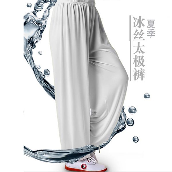 

micro fiber tai chi pants martial arts training pants men's and women's yoga elasticity tai chi clothing, Black;red