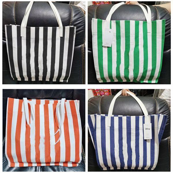 

women casual one shoulder bags luggage bag striped canvas bags large capacity joker leisure style eco-shopping bag cloth selling 0163