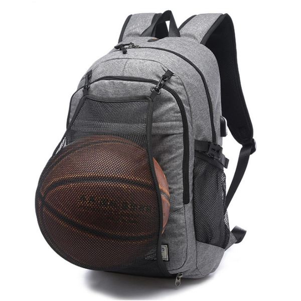 многофункциональный баскетбольный рюкзак человек спортивная сумка спортивная сумка 15,6 дюймовый ноутбук с баскетбольной сеткой usb порт зар