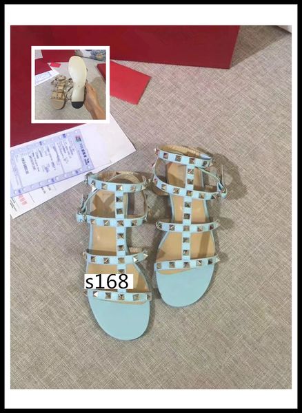 

wholesale original box designer fashion stud sandals genuine leather slingback pumps ladies fashion rivets shoe, Black